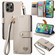 iPhone 15 Love Zipper Lanyard Leather Phone Case - Gray