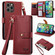 iPhone 15 Love Zipper Lanyard Leather Phone Case - Red