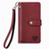 iPhone 15 Love Zipper Lanyard Leather Phone Case - Red