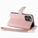 iPhone 15 Love Zipper Lanyard Leather Phone Case - Pink