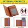 iPhone 15 RFID Anti-theft Detachable Card Bag Leather Phone Case - Brown
