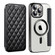 iPhone 12 Pro Max Shield Magsafe RFID Anti-theft Rhombus Leather Phone Case - Black