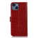 iPhone 15 Crocodile Top Layer Cowhide Leather Phone Case - Red