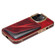 iPhone 15 Denior Oil Wax Leather Electroplating Card Slot Holder Phone Case - Red