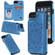 iPhone SE 2022 / SE 2020 / 8 / 7 Flower Embossing Pattern Shockproof Protective Case with Holder & Card Slots & Photo Frame - Blue