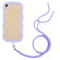 iPhone SE 2022 / SE 2020 / 8 / 7 Lanyard Candy Color Wave TPU Clear PC Phone Case - Purple