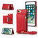 iPhone SE 2022 / SE 2020 / 8 / 7 Square Zipper Wallet Bag TPU+PU Back Cover Case with Holder & Card Slots & Wallet & Cross-body Strap - Red