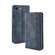 iPhone SE 2022 / SE 2020 Magnetic Buckle Retro Crazy Horse Texture Horizontal Flip Leather Case with Holder & Card Slots & Photo Frame - Blue