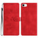 iPhone SE 2022/2020 / 8 / 7 / 6 Flower Embossing Pattern Leather Phone Case - Red