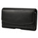 Lambskin Elastic Band Men 4.8 Inch Mobile Phone Universal Hanging Waist Leather Case with Card Slot - Black