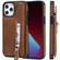 iPhone 12 Pro Max Solid Color Double Buckle Zipper Shockproof Protective Case - Brown