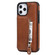 iPhone 12 Pro Max Solid Color Double Buckle Zipper Shockproof Protective Case - Brown