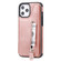 iPhone 12 Pro Max Solid Color Double Buckle Zipper Shockproof Protective Case - Rose Gold