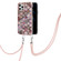 iPhone 12 Pro Max Electroplating Pattern IMD TPU Shockproof Case with Neck Lanyard - Pink Scales