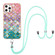 iPhone 12 Pro Max Electroplating Pattern IMD TPU Shockproof Case with Neck Lanyard - Colorful Scales