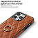 iPhone 12 Pro Max Rhombic PU Leather Phone Case with Ring Holder - Brown