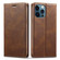 iPhone 12 Pro Max LC.IMEEKE RFID Anti-theft Leather Phone Case - Brown