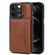iPhone 12 Pro Max Multifunctional Magsafe Magnetic Card Bag Phone Case - Brown
