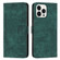 iPhone 12 Pro Max Skin Feel Stripe Pattern Leather Phone Case with Lanyard - Green