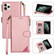 iPhone 12 Pro Max Zipper Multi-card Slots Horizontal Flip PU Leather Case with Holder & Card Slots & Wallet & Lanyard & Photo Frame - Rose Gold