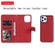 iPhone 12 Pro Max 2 in 1 Solid Color Detachable PU Leather Case with Card Slots & Magnetic Holder & Photo Frame & Wallet & Strap - Red