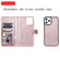 iPhone 12 Pro Max 2 in 1 Solid Color Detachable PU Leather Case with Card Slots & Magnetic Holder & Photo Frame & Wallet & Strap - Rose Gold