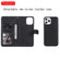 iPhone 12 Pro Max 2 in 1 Solid Color Detachable PU Leather Case with Card Slots & Magnetic Holder & Photo Frame & Wallet & Strap - Black