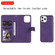 iPhone 12 Pro Max 2 in 1 Solid Color Detachable PU Leather Case with Card Slots & Magnetic Holder & Photo Frame & Wallet & Strap - Purple