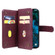 iPhone 12 Pro Max Multifunctional Magnetic Copper Buckle Horizontal Flip Solid Color Leather Case with 10 Card Slots & Wallet & Holder & Photo Frame - Wine Red