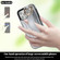 iPhone 12 Pro Max Non-slip Full Coverage Ring PU Phone Case with Wristband - Silver