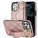 iPhone 12 Pro Max Non-slip Full Coverage Ring PU Phone Case with Wristband - Rose Gold