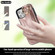 iPhone 12 Pro Max Non-slip Full Coverage Ring PU Phone Case with Wristband - Rose Gold