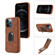iPhone 12 Pro Max Armor Ring Wallet Back Cover Phone Case - Brown