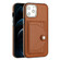 iPhone 12 Pro Max Shockproof Leather Phone Case with Card Holder - Brown