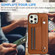 iPhone 12 Pro Max Shockproof Leather Phone Case with Wrist Strap - Brown