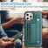 iPhone 12 Pro Max Shockproof Leather Phone Case with Wrist Strap - Green