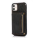 iPhone 12 Pro Max Three-fold Leather Phone Case with Card Slot & Wallet & Holder - Black