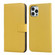 iPhone 12 Pro Max Plain Texture Cowhide Leather Horizontal Flip Case with Magnetic Clasp & Holder & Card Slots & Wallet - Yellow