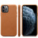 iPhone 12 Pro Max Lamb Grain PU Back Cover Phone Case - Brown