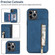 iPhone 12 Pro Max Zipper Card Holder Phone Case - Blue