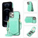 iPhone 12 Pro Max Rhombic Texture RFID Phone Case with Lanyard & Mirror - Mint Green