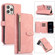 iPhone 12 Pro Max Dream 9-Card Wallet Zipper Bag Leather Phone Case - Pink