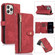 iPhone 12 Pro Max Dream 9-Card Wallet Zipper Bag Leather Phone Case - Red