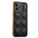 iPhone 12 Pro Max Suteni Electroplated Rattan Grid Leather Soft TPU Phone Case - Black