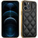 iPhone 12 Pro Max Suteni Electroplated Big Diamond Grid Leather Soft TPU Phone Case - Black