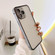 iPhone 12 Pro Max Buckle Frosted Glass Phone Case - Silver