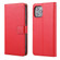 iPhone 12 Pro Max Plain Weave Cowhide Genuine Leather Phone Case - Red