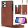 iPhone 12 Pro Max Cross-body Square Double Buckle Flip Card Bag TPU+PU Case with Card Slots & Wallet & Photo & Strap - Brown