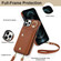 iPhone 12 Pro Max Zipper Card Bag Phone Case with Dual Lanyard - Brown