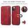 iPhone 12 Pro Max Multiple Card Slots Detachable Magnetic Horizontal Flip Leather Case with Card Slots & Holder & Wallet - Red